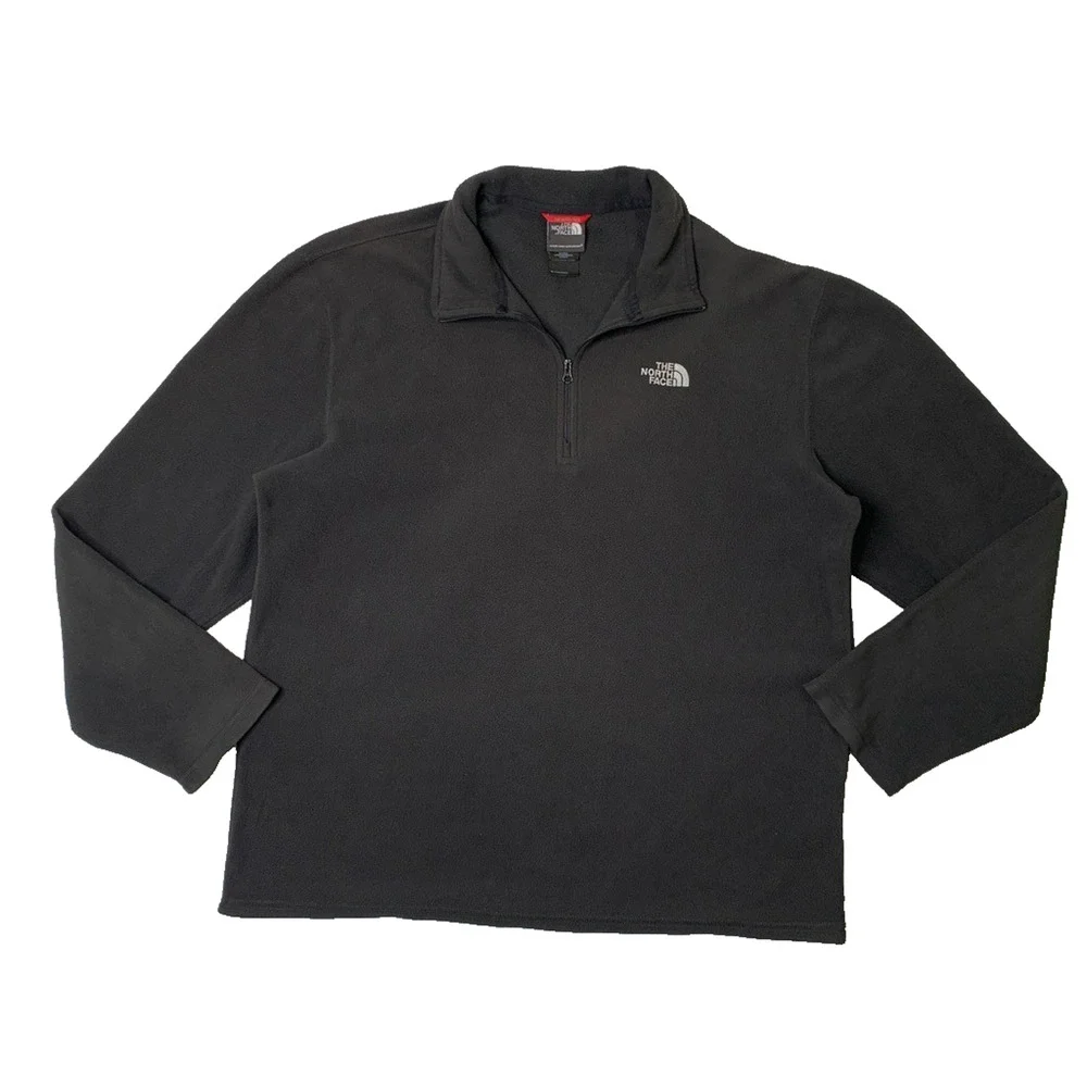 The‎ North Face Sweater Mens L Large Black Glacier 1/4 Zip Fleece Fuzzy Pullover